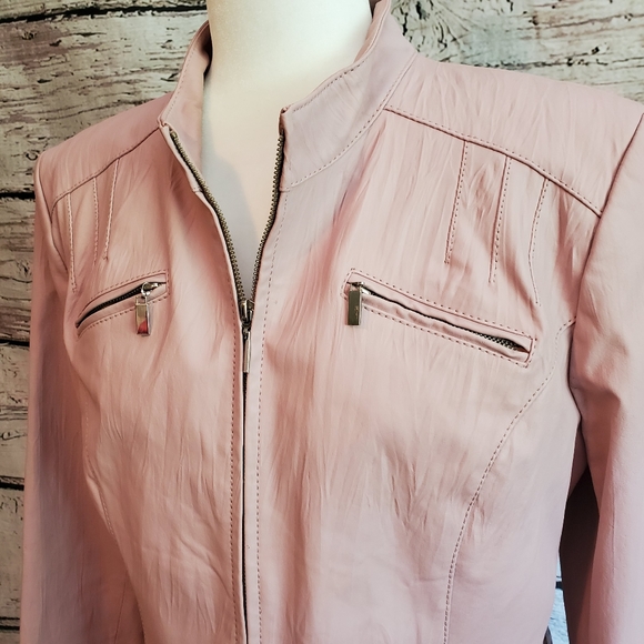 Pamela McCoy SzL Pink Leather Jacket - Picture 3 of 8